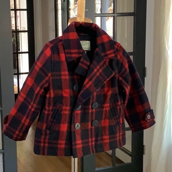 Janie and Jack Other - 2T Janie and Jack Wool Peacoat EUC Red and Dark Navy Lined with Anchor Buttons